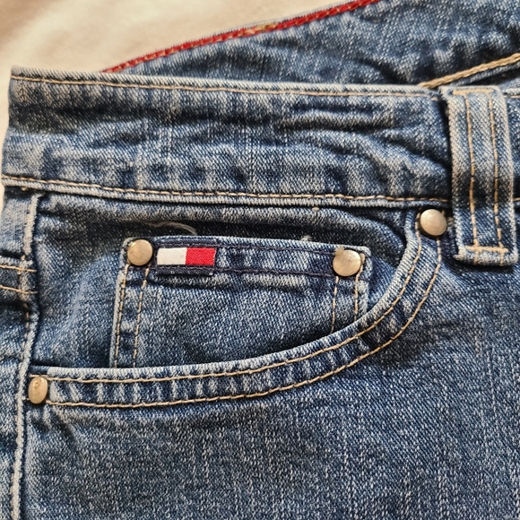 ❤️VGUC Tommy Hilfiger Medium Blue Wash y2k Slit Ankle Straight Leg Denim Jeans 8 - Picture 4 of 15